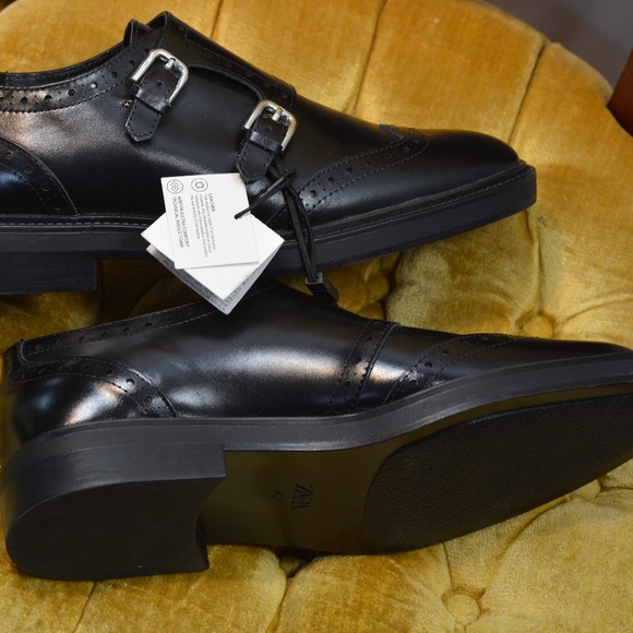 Mens Zara Leather Loafers NWT SZ 9/40 - Picture 4 of 11
